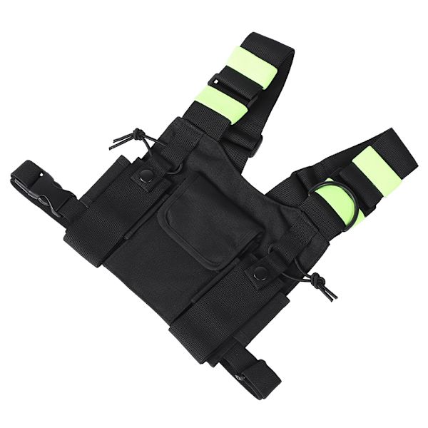 Gult reflekterande band Bröstsele Front Pack Påse case för UV-5R/82/9R/XR