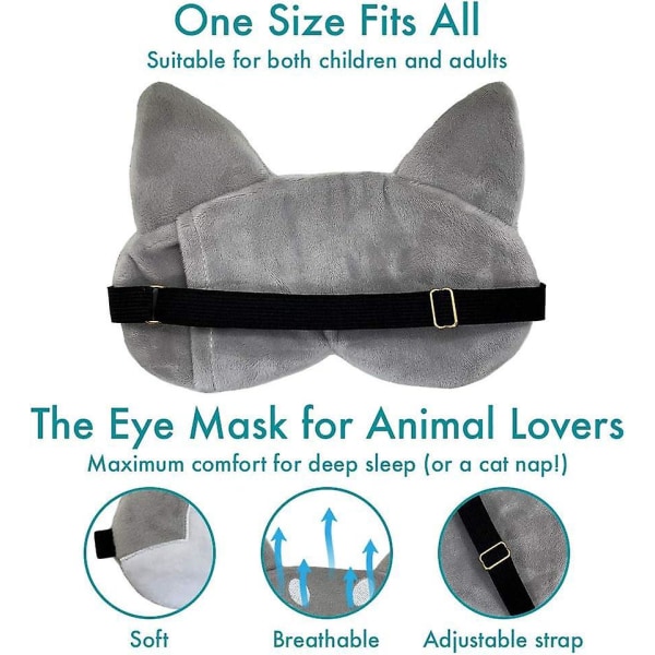 Husky Animal Sleep Mask - Justerbar rem, perfekt til at sove