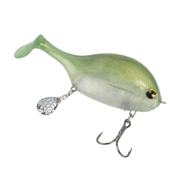 Lure Soft Bait PVC Flexible Vivid Motion Mykt agn med paljett for Sea Water Rivers Green