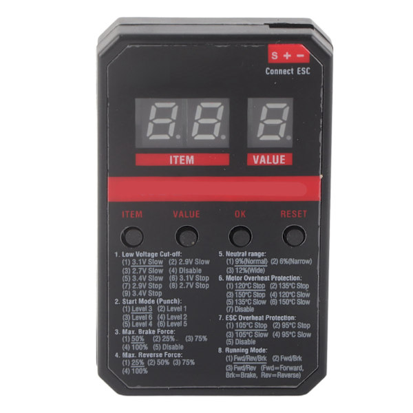 RC-auton LED-ohjelmakortti Rocket V2 ESC 45A 60A 80A 120A 150A harjattomalle vedenpitävälle ESC-ohjelmointikortille