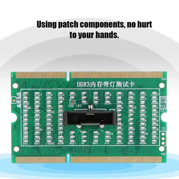 SO-DIMM Analyzer Diagnostic Tester Post Test Card til PC Laptop Desktop DDR234 med lys DDR3