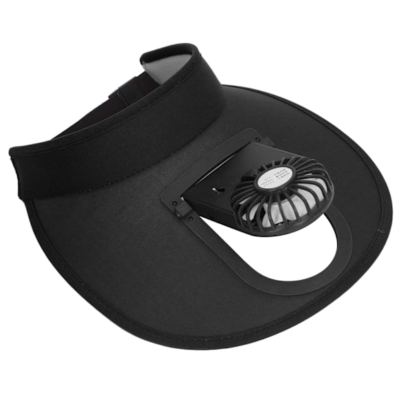 Tuuletin Aurinkosuoja Hattu Säädettävä 3 Vaihdetta USB Lataus Aurinkosuoja Tuuletin Hattu Kesälle Musta