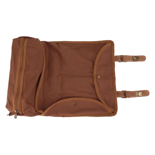 Bartender Bag Multifunksjonell Bærbar Stor Kapasitet Canvas Reise Bartender Kit Bag med Stropp for Utendørs Brun