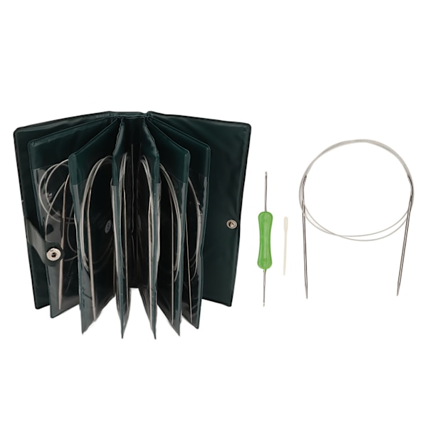 11 st Cirkulära stickor Set Längd 120cm Bekvämt handtag Stickor för gör-det-själv mössor Halsdukar Handskar