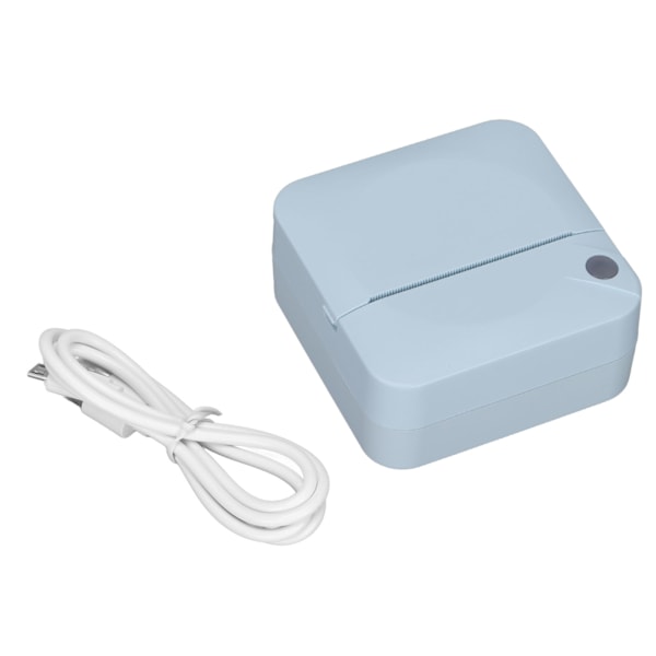 Mini Skriver 200DPI Termisk Papir Ergonomisk Design Oppladbart Batteri Sikker Stabil Bærbar Skriver for Hjemmekontor Blå