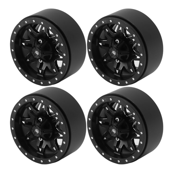 4 stk. For SCX10 Hjulnav Sølv Svart Aluminium Legering Stabil Enkel å Installere RC Hjulnav for Traxxas Utskifting