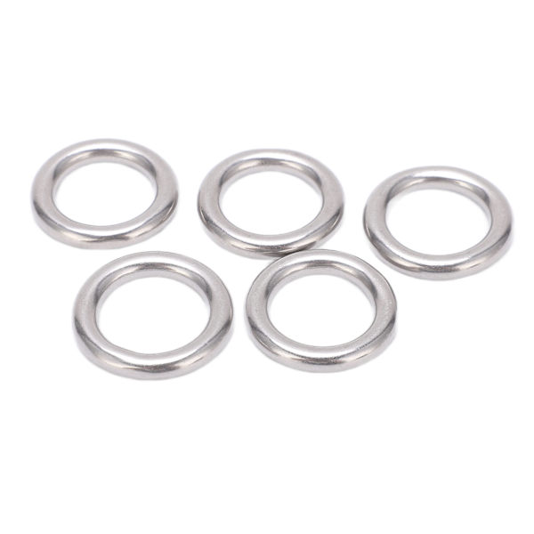5 stk. 304 Rustfritt Stål Runde O-Ringer Flerbruks Sømløs Sveiset Metall O-Ring for Seiling Dykking 5x20mm