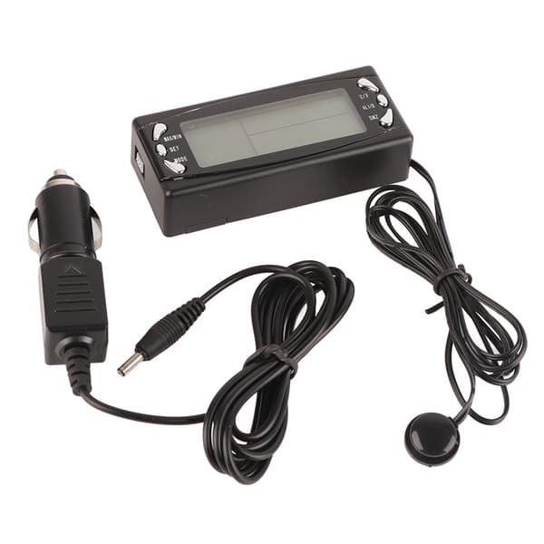 12V Digital Biltermometer Fordonsklocka LCD Temperaturmätare Larmfunktion CT23