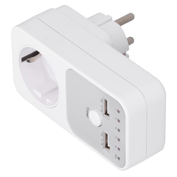 180~260V USB Smart Digital Nedtællingsur Stik til Computer Telefon Oplader