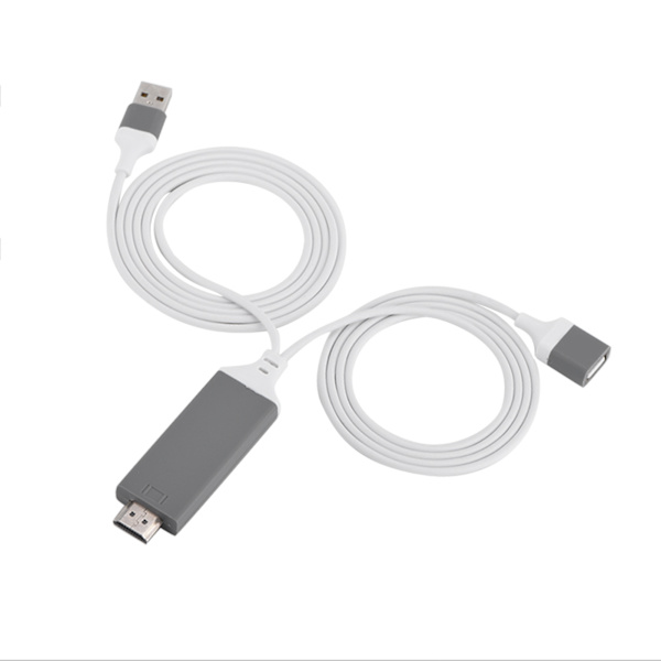 3 färger telefon till HDMI-kabel för IOS-gränssnitt Digital AV-adapter 1080P Plug Play för IOS Android Vit