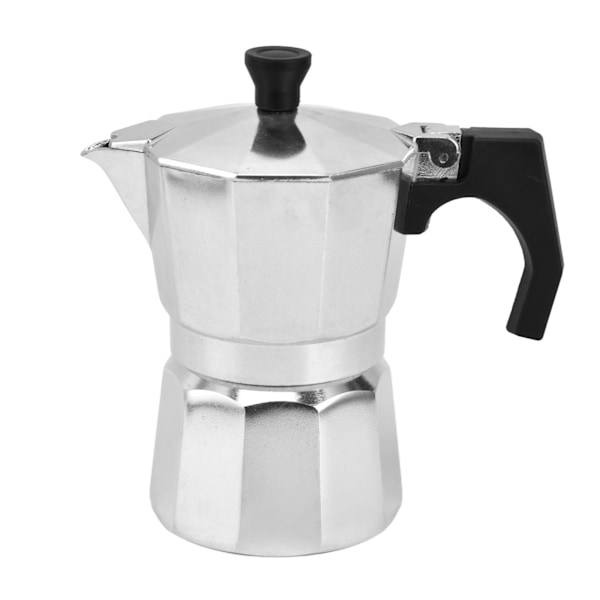 Kaffetillverkare för spishäll, kaffekokare i aluminium, åttakantig form för stark smak, 150 ml