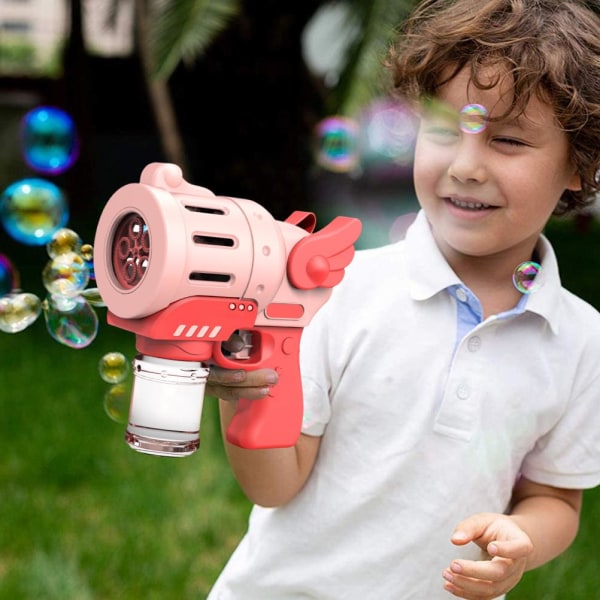 Hauska kuplanpuhalluskone, sähköinen automaattinen kuplankeitin värikkäillä kevyillä lasten ulkoleluilla