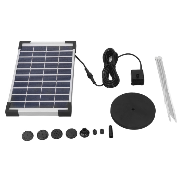 Solar Water Pump Kit 5W 75cm Height 180cm Lift Efficient Solar Fountain Pump with 6 Nozzles for Outdoor Garden DC 10V