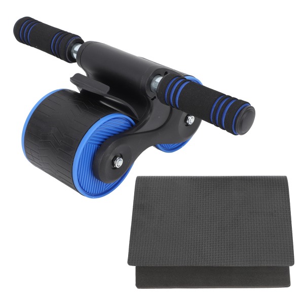 Abdominal Wheel Roller med Automatisk Rebound Förbättra kärnstyrkan Blå Buketräningsutrustning för män kvinnor
