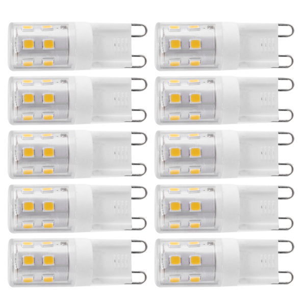 10 kpl 2W G9 keraaminen kanta 16LED-lamppuja kattoseinävalaisimeen Kotivalaistus 230V Lämmin valo