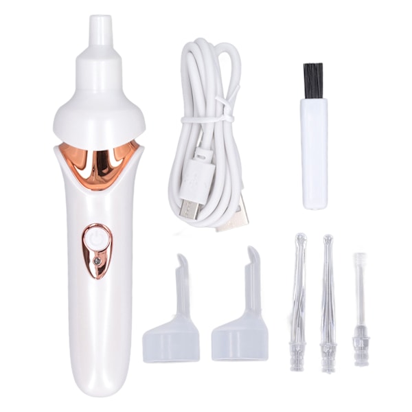 Electric Ear Vacuum Cleaner with LED Light Soft Tip USB Charging Ear Wax Removal Tool for Children Adults White