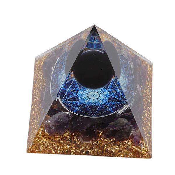 6CM Orgonpyramid Exquisit Läkande Energiserad Chakrapyramid Dekorativ Prydnad för Kontor Sovrum