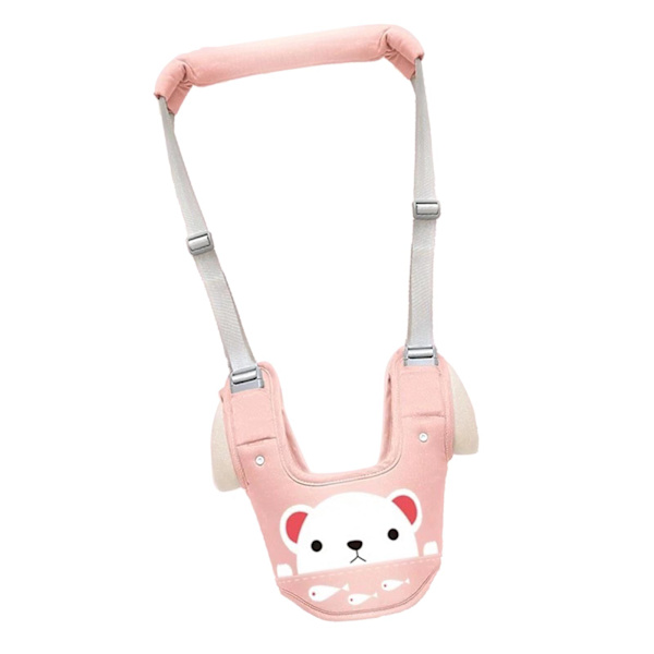 Toddler Walking Harness Mjuk Andningsbar Bomull Säker Spänne Väst Stil Toddler Walker för Hem Trädgård Utomhus Rosa