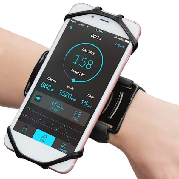 Running Phone Armband 360 Rotation Löstagbar Mobiltelefon Armbandshållare för 4in-6.5in mobiltelefon