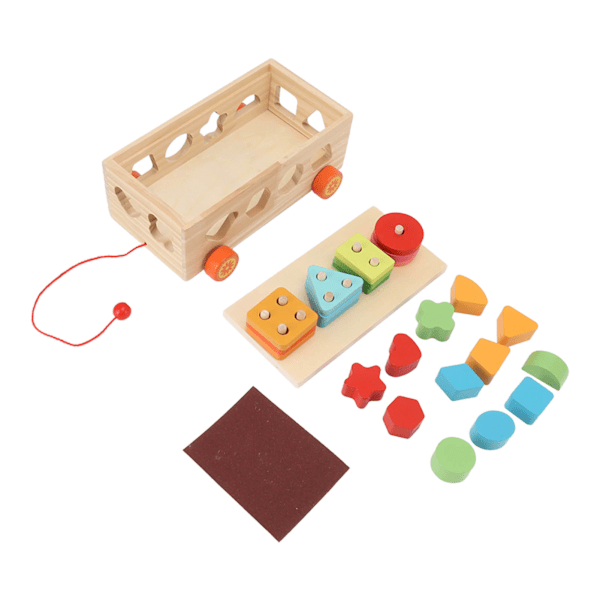 Shape Sorting Truck Toy Colorful Multifunctional Geometric Shape Block Sorter Toys for Kindergarten