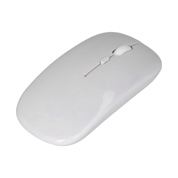 Trådløs Mus Genopladelig DualMode 2.4G Ergonomisk Lydløs Optisk Computer Tilbehør (Hvid)