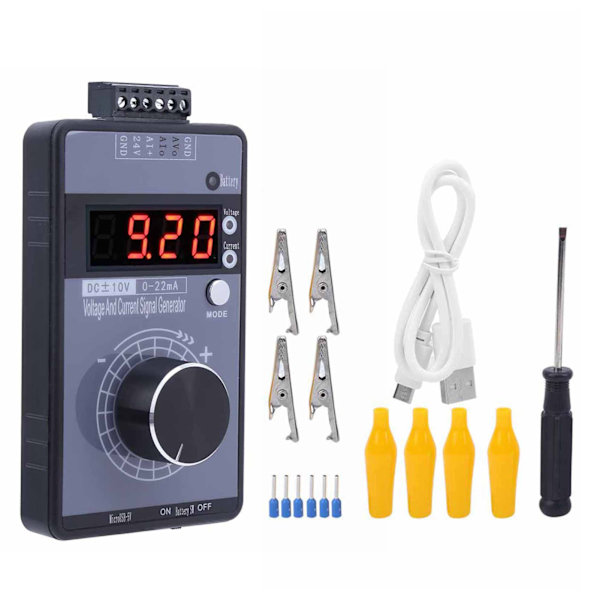 Nuværende spændingssignalgenerator DC 0‑10V 0/0‑22mA Interface Analog Simulator 4-cifret display til PLC-panel debugging