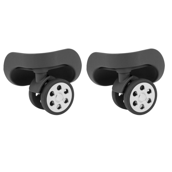 2st Bagagehjul 360 graders roterande tyst antislitage ABS gummi resväska hjul med skruvar för utbyte reparation svart
