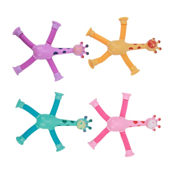 4 STK Teleskopisk sugekop Legetøj Glødende Sødt dyr Pædagogisk Stress Relief Sensorisk Legetøj til børn og voksen giraf