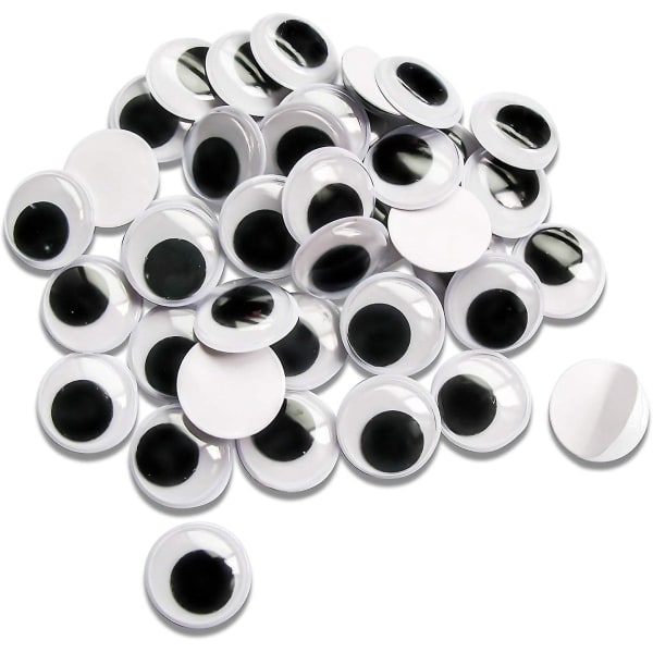 6 mm selvklæbende Wiggle Googly Eyes - Pakke med 100 stk. | Sort og hvid | Craft Eyes til DIY Scrapbooking Crafts