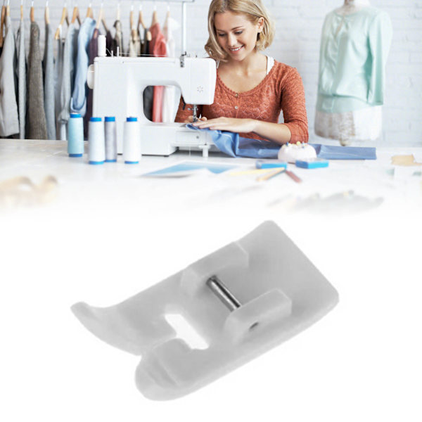 Universal pressarfot för hushållssymaskin Multifunktion Förhindra att fastnar pressarfot Vit