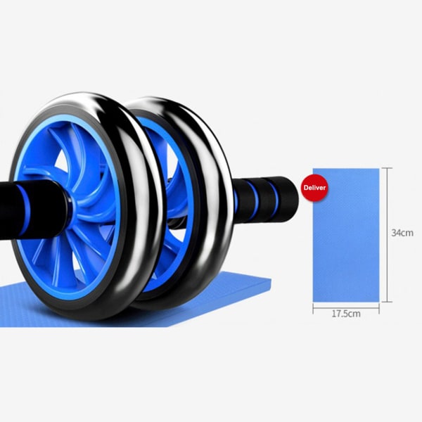 Silent Abdominal Roller Wheel træningsudstyr til abdominal core styrketræning16 tommer blå to hjul