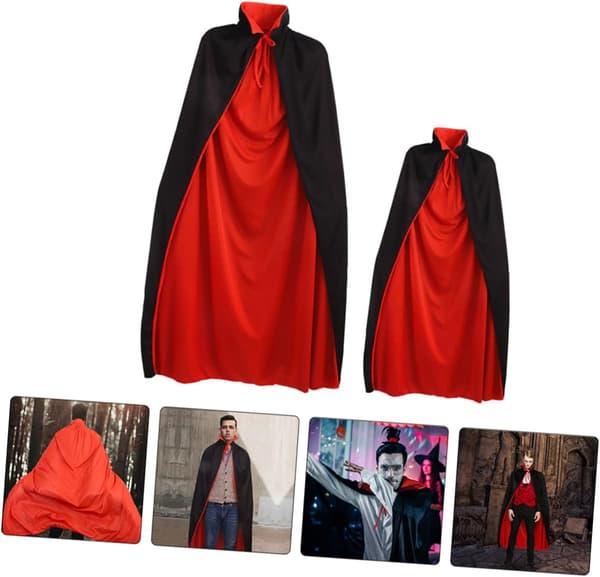 st Halloween Vampyrkappe for voksne, gutter og jenter, mystisk dobbeltlagsduk