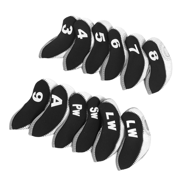 12 st Putter Head Covers Blade Golf Club Headcovers Neopren Skyddsjacka för träning Daglig användning Vit