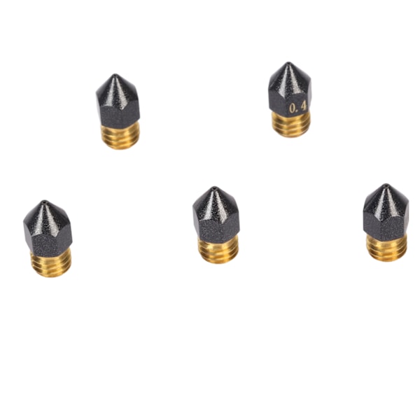 5 st PTFE-belagda munstycken 0,4 mm Anti-Stringing Härdat Utjämning 3D-skrivar Extruder Spetsar för Ender 3 Pro V2 CR 10 S4 S5