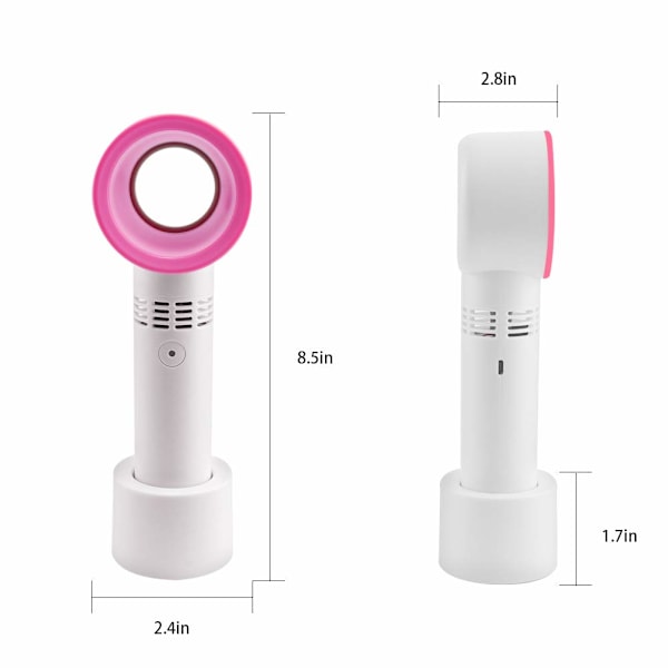 Foldbar med 3-trinns justerbar vertikal USB-lading børsteløs vifte for hjemmekontor utendørsreiser