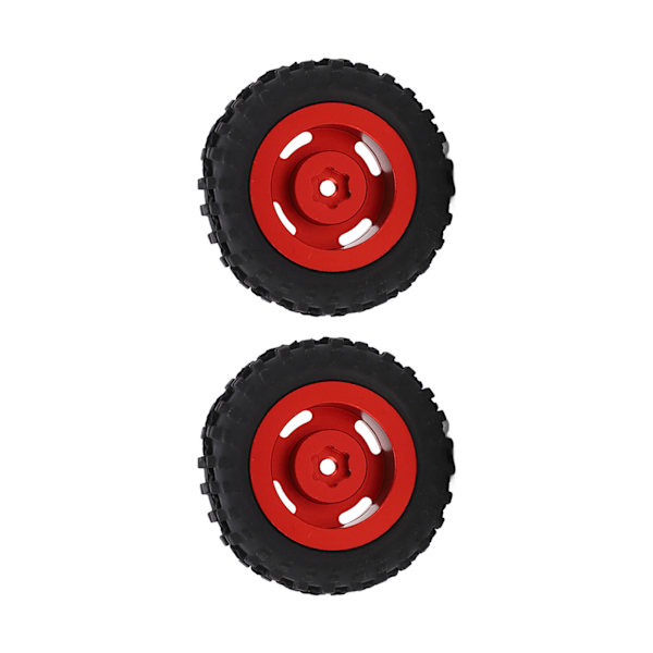 2 stk./sett 50 mm felg gummidekk med 4 hull for AXIAL SCX24 1/24 RC bil oppgraderingsdeler rød