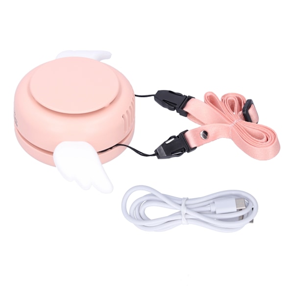 Adjustable USB Charging Electric Fan Portable Hanging Neck No‑Blade Electric Fan for Home OutdoorPink