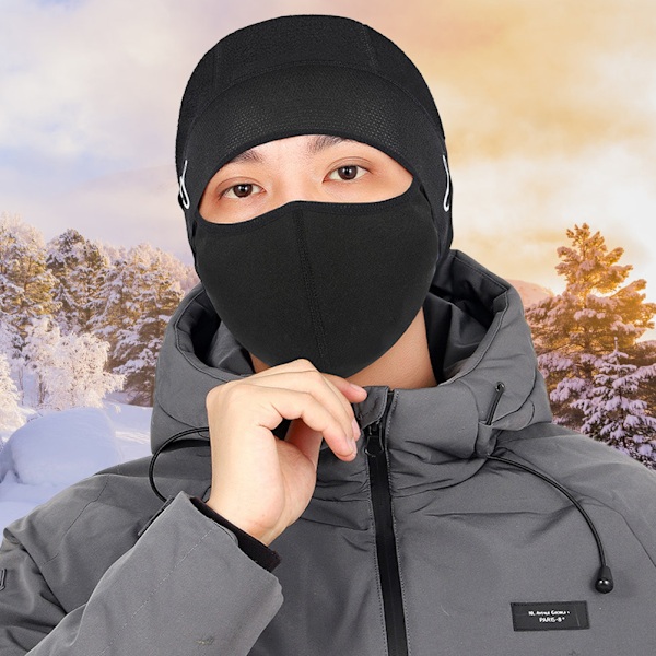 Balaclava Ansiktsskydd Hjälmfoder Vindtät Andningsbar Stretchig Huvudbonad med Glasögonhål för Män Kvinnor Vintercykling Löpning Skidåkning
