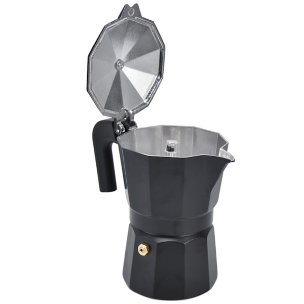 Aluminium Moka Kaffekanne for Komfyr - Høy Temperaturbestandighet - Svart 150ML