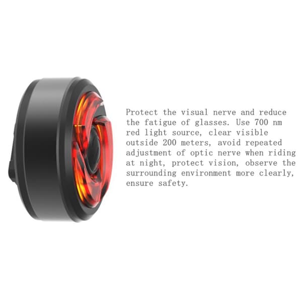 USB oppladbart LED sykkelbaklys Strobe sikkerhetsvarsellys 3 moduser
