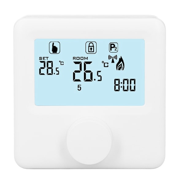 Digital temperaturregulator LCD-display Programmerbar termostat för panna Vit 30‑230VDC