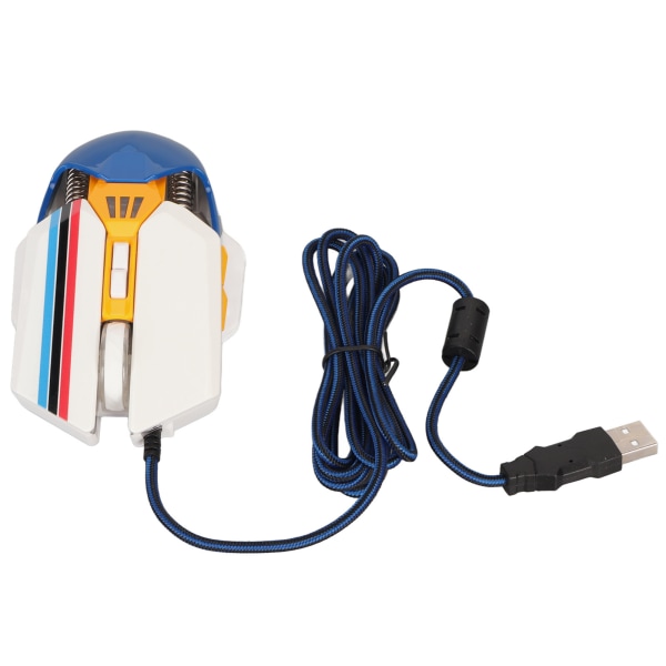 Kablet mus Ergonomisk RGB bakgrunnsbelyst Justerbar DPI 7 programmerbare taster Gaming Mus for Gaming Office Study White