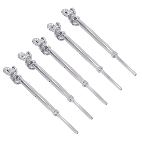5 st 1/8 tum rostfritt stål gängad swage lagskruv hög precision kabelräcke swage lagskruvsats för marin