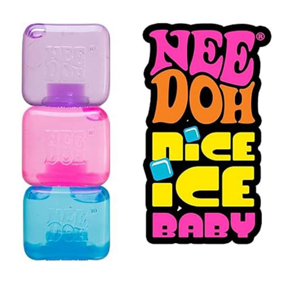 Schylling Nice Cube NeeDoh Stressbold - Sanselegetøj, angst- og stresslindring, Schylling Needoh Nice Cube (tilfældig farve)