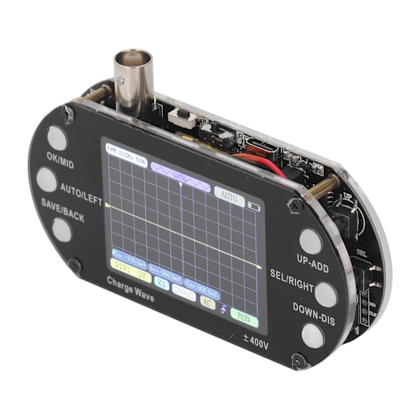 Digital oscilloskop 2,5 MHz sampling 2,4 tum TFT-skärm 320x240 upplösning signalvågform transistor