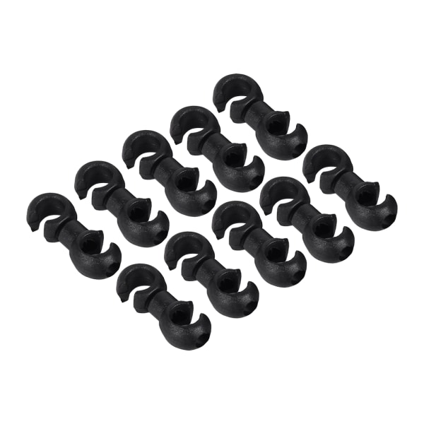 10x S-stil Clips Buck Holes Bremsekabel Gearhus Guider for sykkel sykkel (svart)