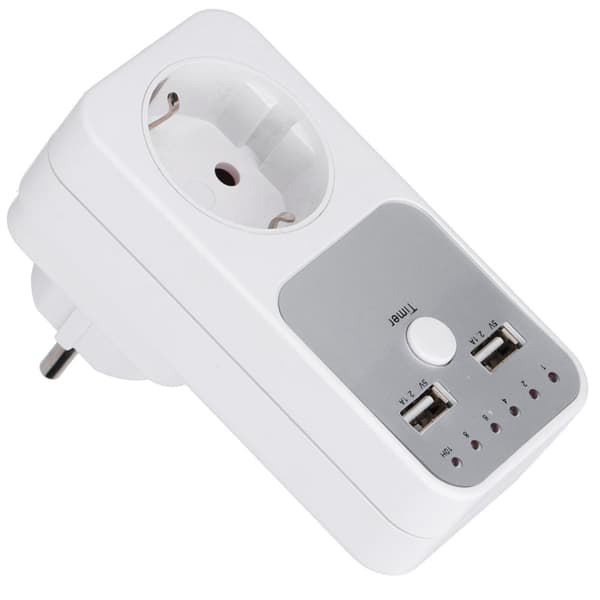 180~260V USB Smart Digital Nedtællingsur Stik til Computer Telefon Oplader