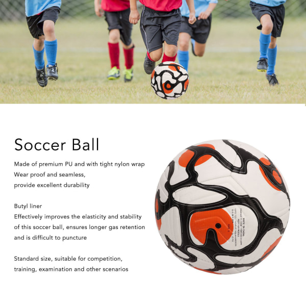 Sportsfotball for innendørs utendørs PU-trening Fotball for barn, tenåringer, voksne, størrelse 5
