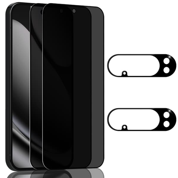2-Pack Google Pixel 10 Pro Privacy Skärmskydd & 2-Pack linsskydd - Härdat Glas 9H - Super kvalitet 3D