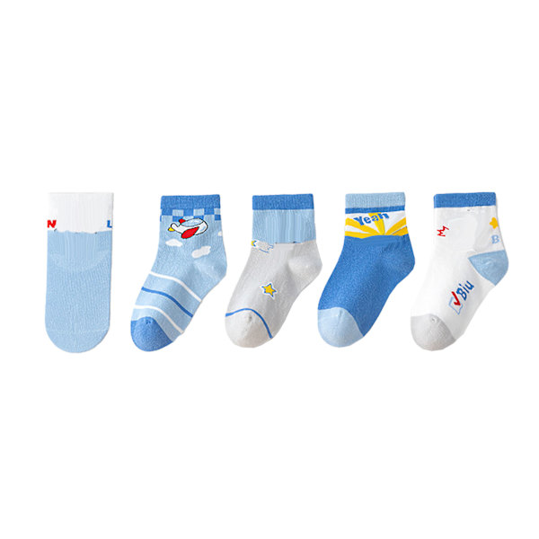 Boy Cartoon Socks Cartoon Breathable Skin Friendly Fashionable Cute Kids Sport Socks for Spring Autumn S 1‑3 Years Old (Suggested Size 21‑24)